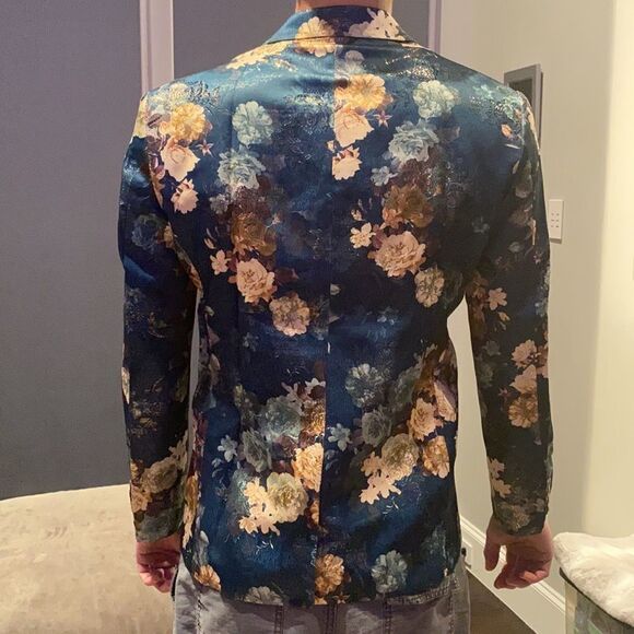 Men’s Jacquard Single Breasted Slim Fitted Suit Blazer Size 33 NWT - Picture 6 of 15